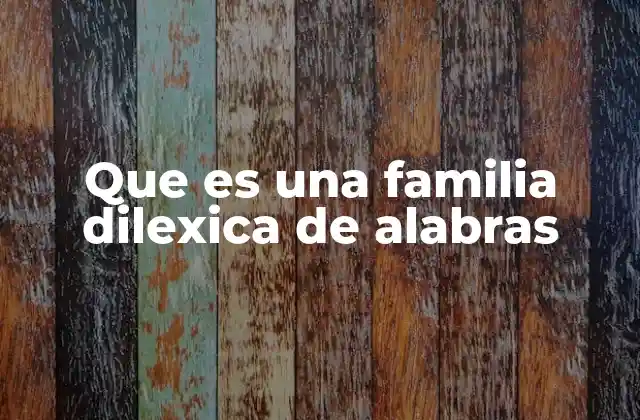 Que es una Familia Dilexica de Alabras