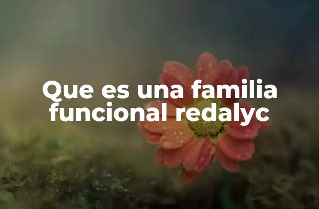 Que es una Familia Funcional Redalyc