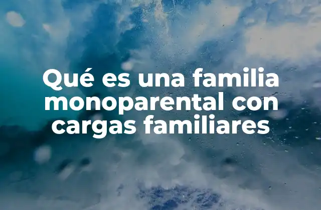 Qué es una Familia Monoparental con Cargas Familiares