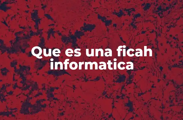 Que es una Ficah Informatica
