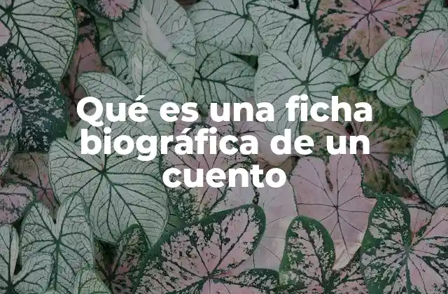 Qué es una Ficha Biográfica de un Cuento