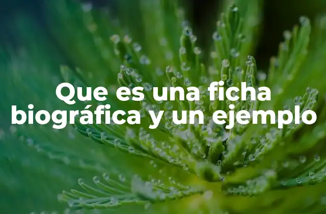 Que es una Ficha Biográfica y un Ejemplo