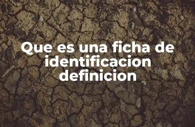 Que es una Ficha de Identificacion Definicion