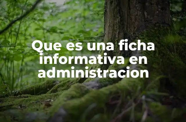 Que es una Ficha Informativa en Administracion