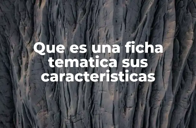 Que es una Ficha Tematica Sus Caracteristicas