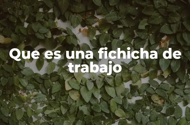 Que es una Fichicha de Trabajo