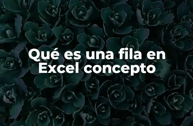 Qué es una Fila en Excel Concepto