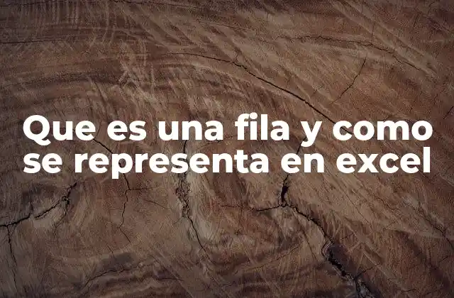 Que es una Fila y como Se Representa en Excel