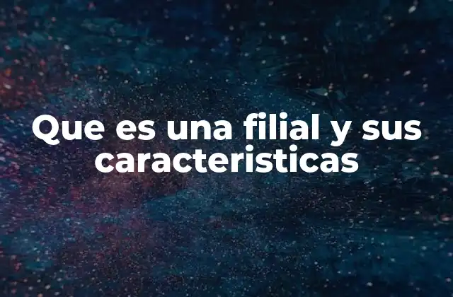Que es una Filial y Sus Caracteristicas