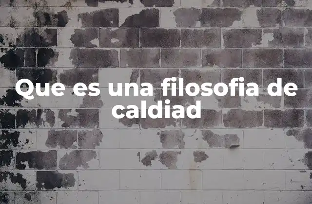 Que es una Filosofia de Caldiad