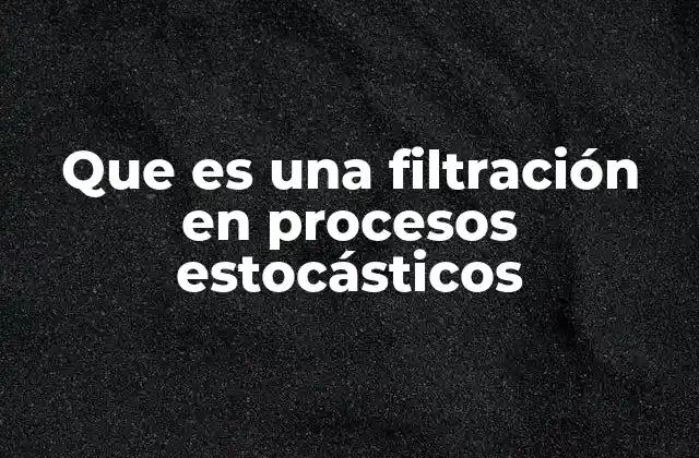 Que es una Filtración en Procesos Estocásticos 2 La base teórica detrás de las filtraciones