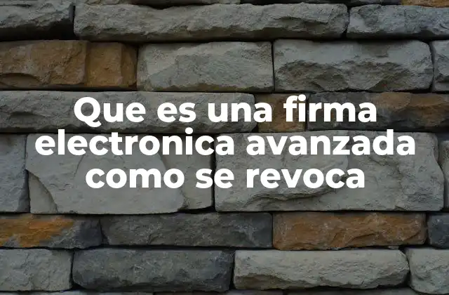 Que es una Firma Electronica Avanzada como Se Revoca