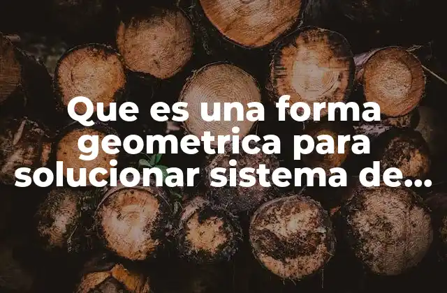 Que es una Forma Geometrica para Solucionar Sistema de Ecuaciones