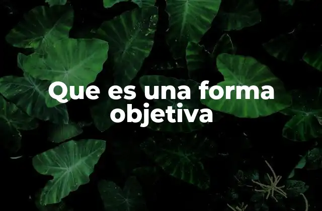 Que es una Forma Objetiva