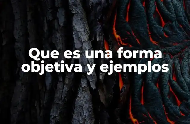 Que es una Forma Objetiva y Ejemplos