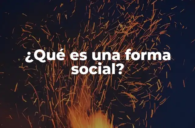 ¿qué es una Forma Social?
