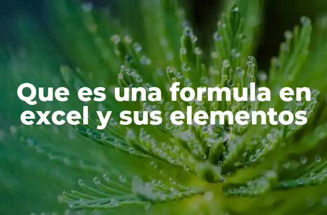 Que es una Formula en Excel y Sus Elementos