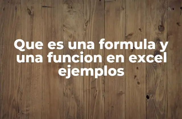 Que es una Formula y una Funcion en Excel Ejemplos