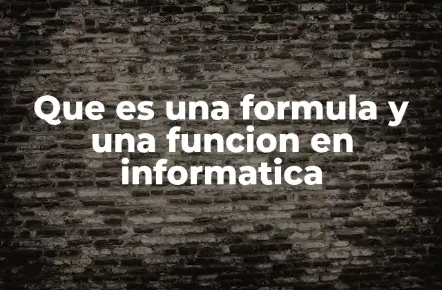 Que es una Formula y una Funcion en Informatica 2 Cómo se utilizan las fórmulas y funciones en el procesamiento de datos