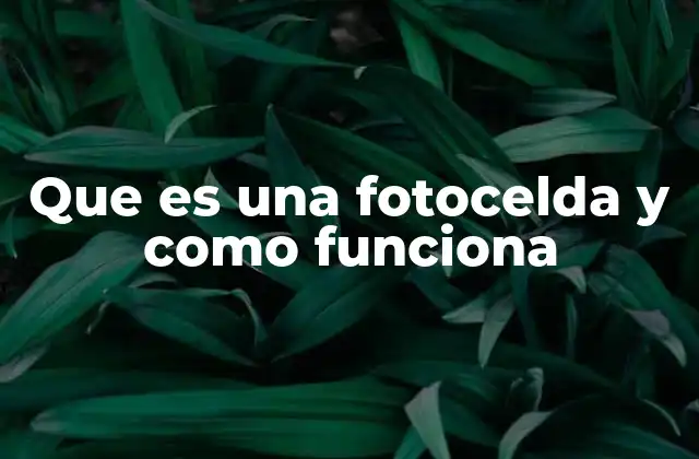 Que es una Fotocelda y como Funciona