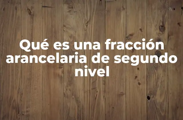 Qué es una Fracción Arancelaria de Segundo Nivel 2 La importancia de las fracciones arancelarias en el comercio internacional