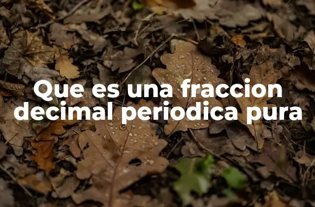 Que es una Fraccion Decimal Periodica Pura
