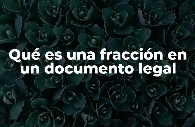Qué es una Fracción en un Documento Legal 2 La importancia de las fracciones en acuerdos contractuales