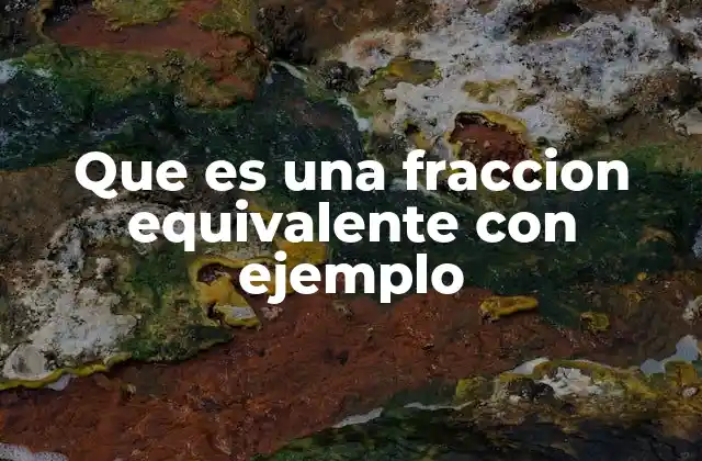 Que es una Fraccion Equivalente con Ejemplo