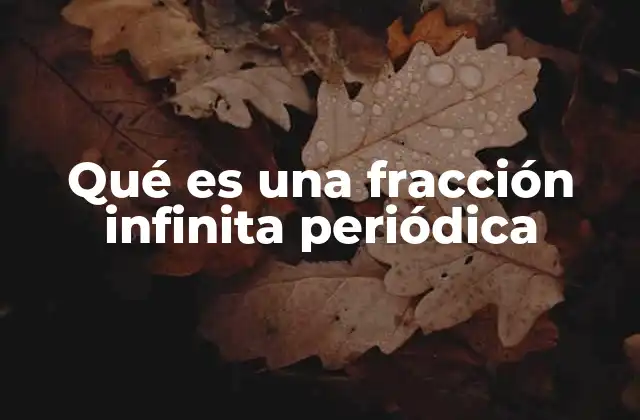 Qué es una Fracción Infinita Periódica