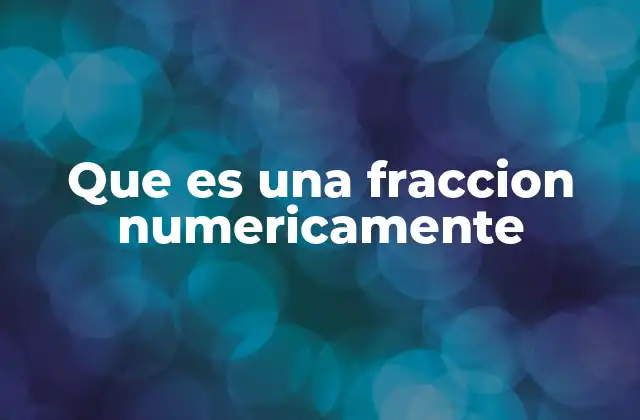 Que es una Fraccion Numericamente