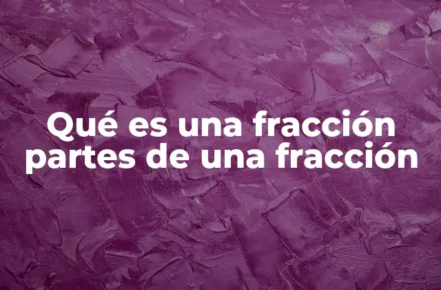 Qué es una Fracción Partes de una Fracción