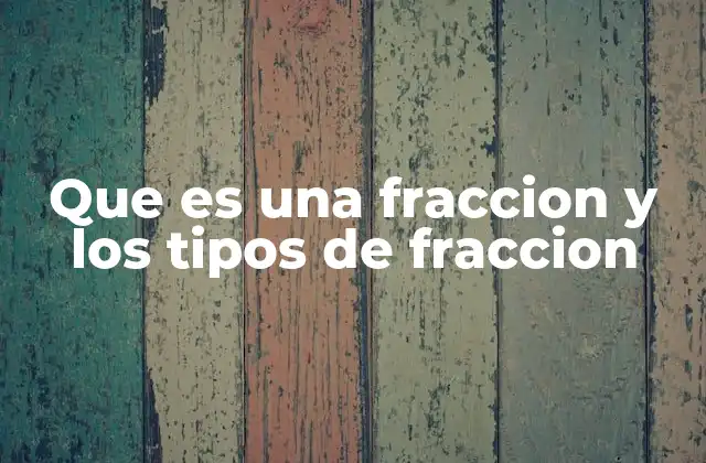 Que es una Fraccion y los Tipos de Fraccion