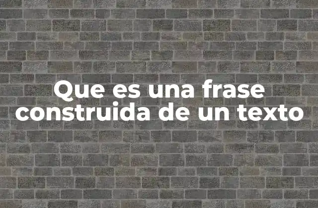 Que es una Frase Construida de un Texto
