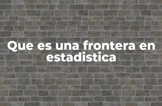 Que es una Frontera en Estadistica