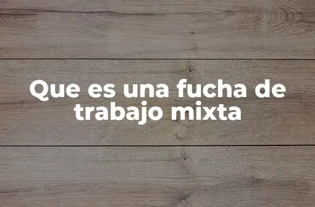 Que es una Fucha de Trabajo Mixta