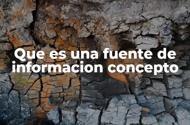 Que es una Fuente de Informacion Concepto