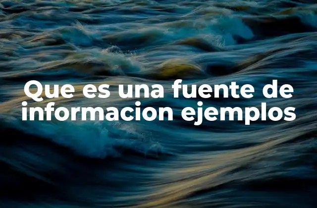 Que es una Fuente de Informacion Ejemplos