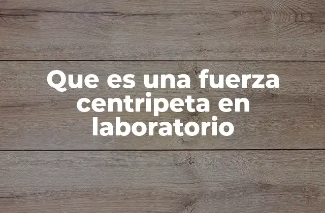 Que es una Fuerza Centripeta en Laboratorio
