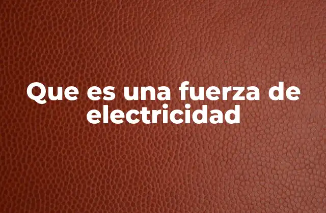 Que es una Fuerza de Electricidad
