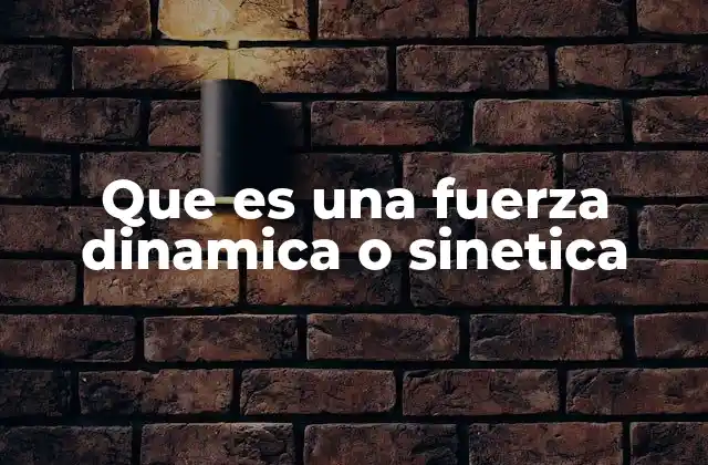 Que es una Fuerza Dinamica o Sinetica