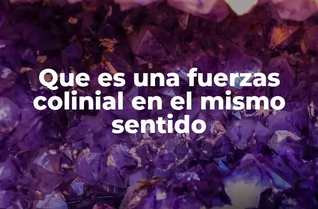 Que es una Fuerzas Colinial en el Mismo Sentido