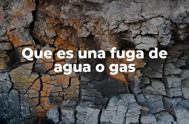Que es una Fuga de Agua o Gas