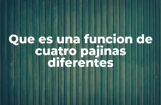 Que es una Funcion de Cuatro Pajinas Diferentes
