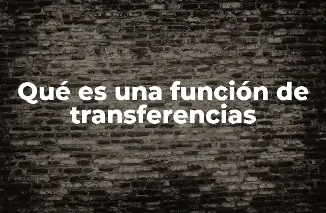 Qué es una Función de Transferencias