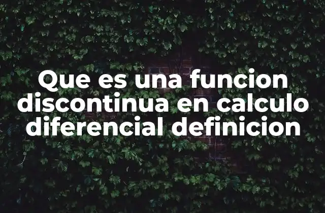 Tipos de discontinuidades en una función