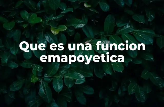 Que es una Funcion Emapoyetica