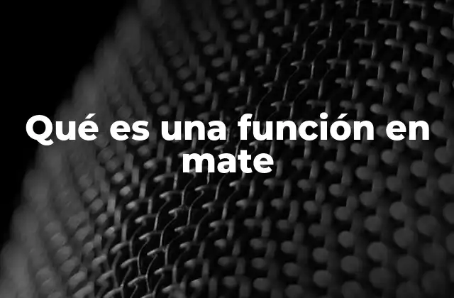 Qué es una Función en Mate