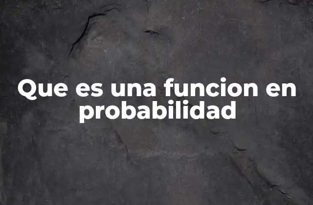 Que es una Funcion en Probabilidad