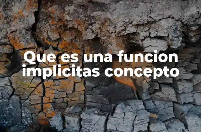 Que es una Funcion Implicitas Concepto