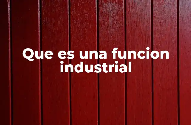 Que es una Funcion Industrial